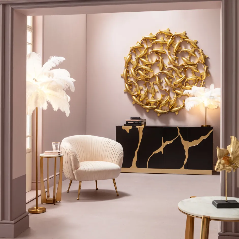 KARE Stehleuchte Feather Palm Weiß 165cm