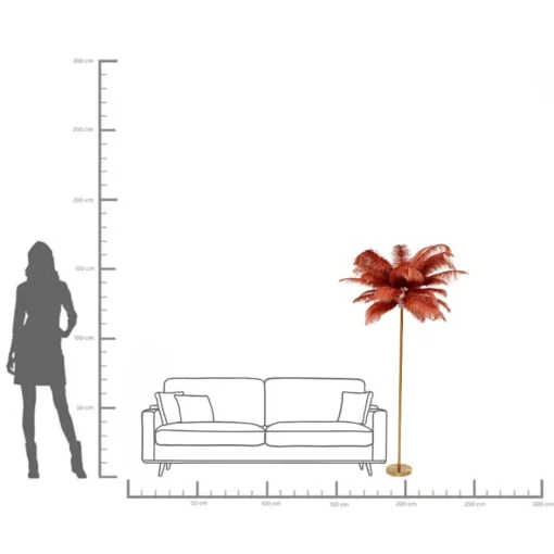 KARE Stehleuchte Feather Palm Braun 165cm
