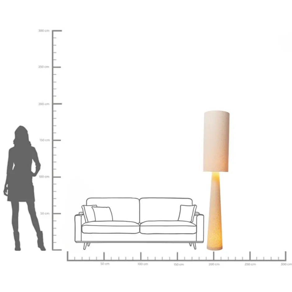 KARE Stehleuchte Marleen Beige Boucle 190cm