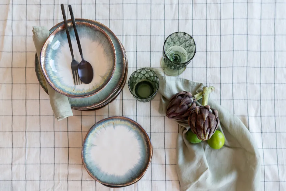 KARE Teller Laguna Blau Ø20cm