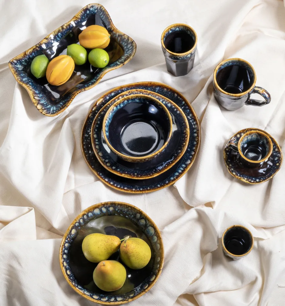 KARE Teller Lio Dunkelblau Ø20cm