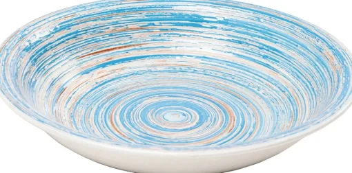 KARE Teller Tief Swirl Blau Ø21cm