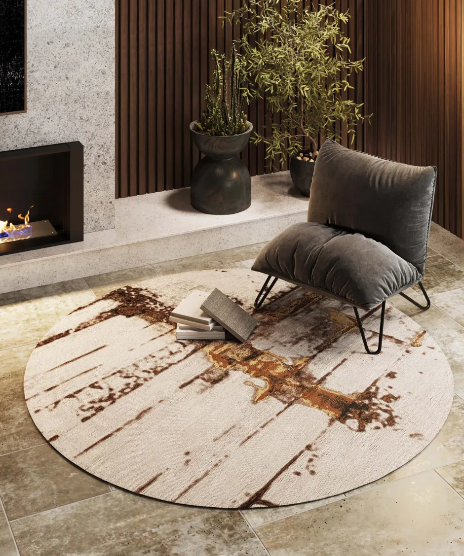 KARE Teppich Abstract Grey Line Ø200cm