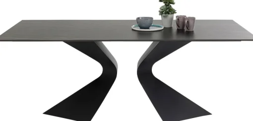 KARE Tisch Gloria Outdoor Keramik Schwarz 180x90cm