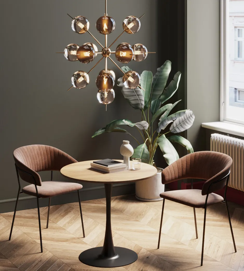 KARE Tisch Schickeria Eiche Schwarz Ø80cm