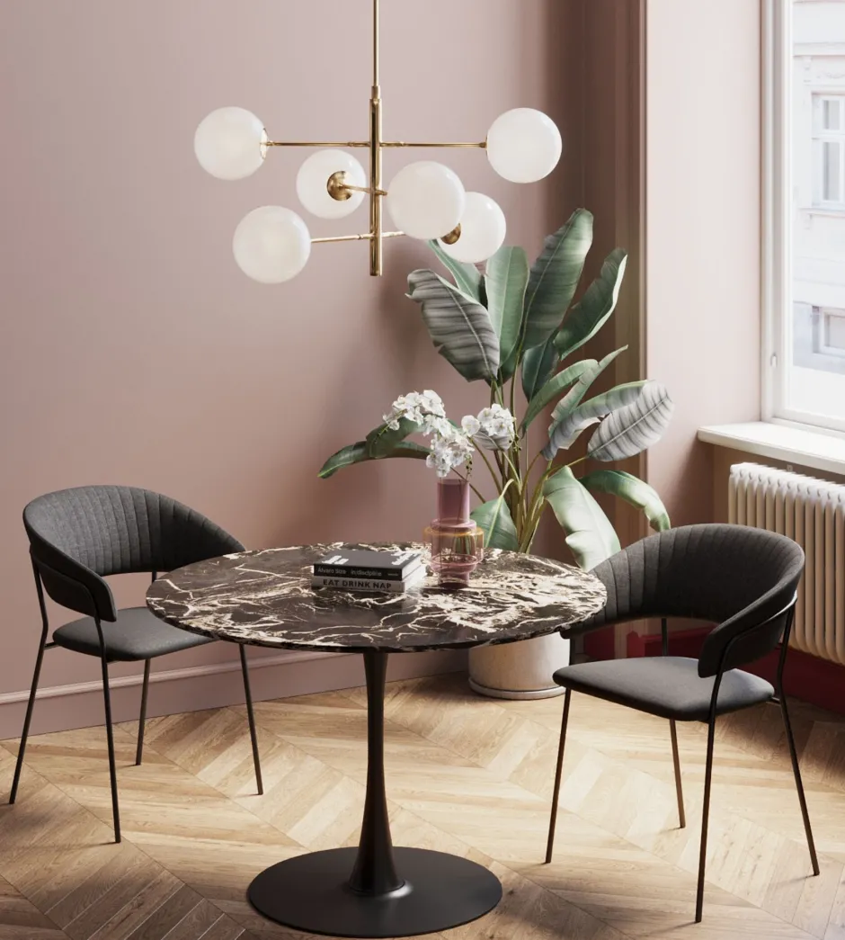 KARE Tisch Schickeria Marmor Schwarz 110cm