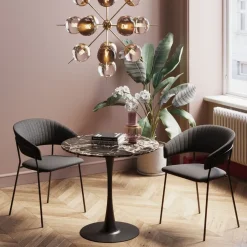 KARE Tisch Schickeria Marmor Schwarz 80cm