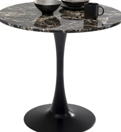 KARE Tisch Schickeria Marmor Schwarz 80cm