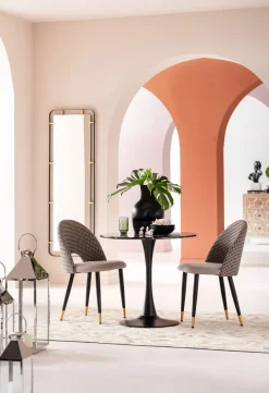 KARE Tisch Schickeria Marmor Schwarz 80cm