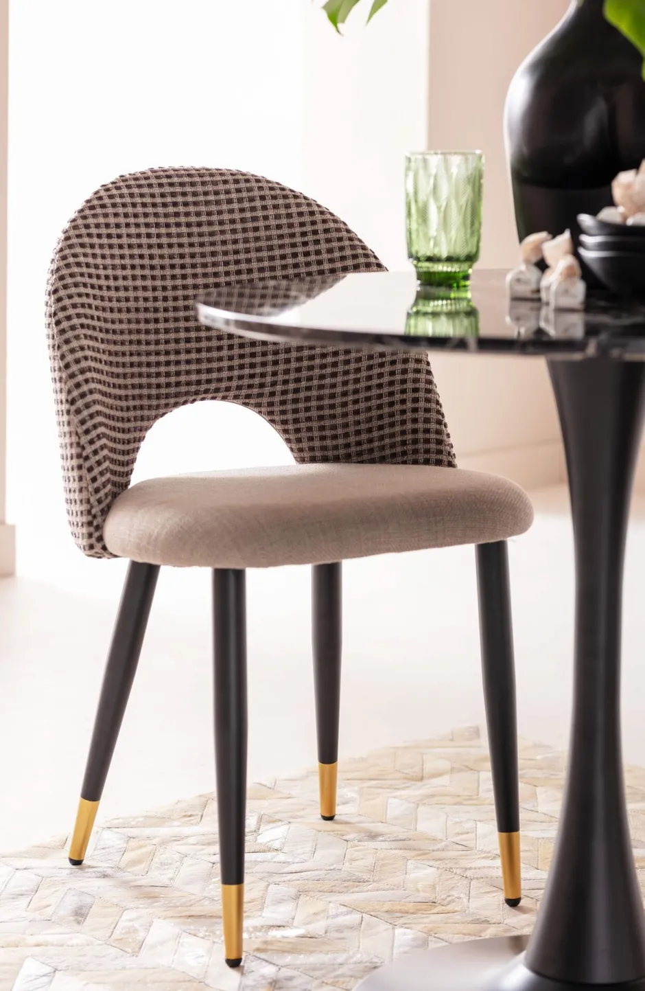 KARE Tisch Schickeria Marmor Schwarz 80cm