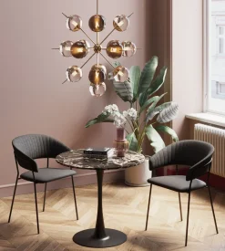 KARE Tisch Schickeria Marmor Schwarz 80cm