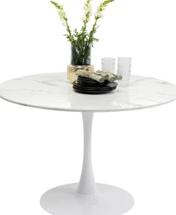 KARE Tisch Schickeria Marmor Weiß Ø110cm