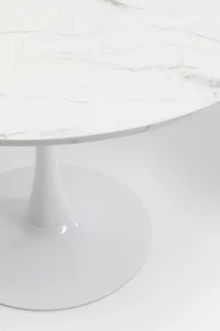 KARE Tisch Schickeria Marmor Weiß Ø110cm