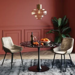 KARE Tisch Veneto Marmor Schwarz Ø110cm