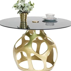 KARE Tisch Volcano Gold Ø120cm