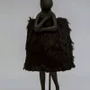 KARE Tischleuchte Animal Rabbit Fur Schwarz/Gold 68cm