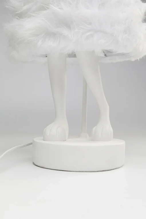 KARE Tischleuchte Animal Rabbit Fur Weiß/Silber 68cm