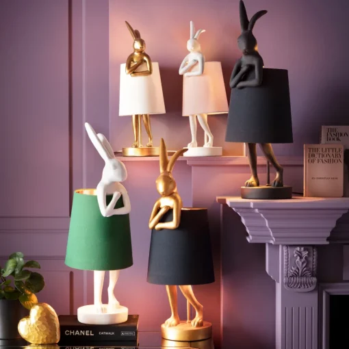 KARE Tischleuchte Animal Rabbit Gold/Schwarz 68cm