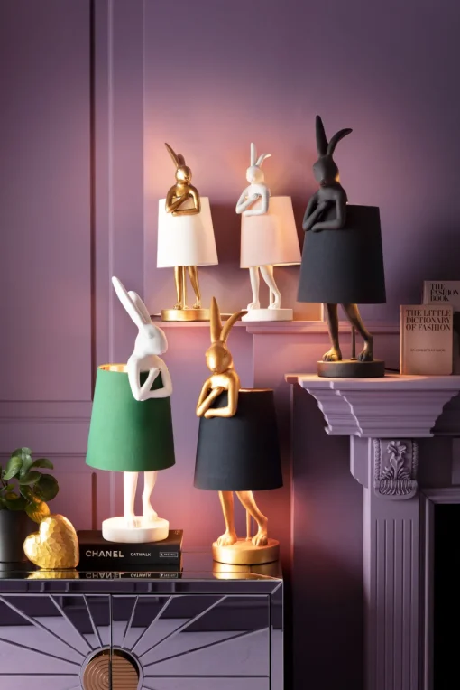 KARE Tischleuchte Animal Rabbit Gold/Schwarz 68cm