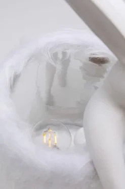 KARE Tischleuchte Animal Rabbit Fur Weiß/Silber 50cm