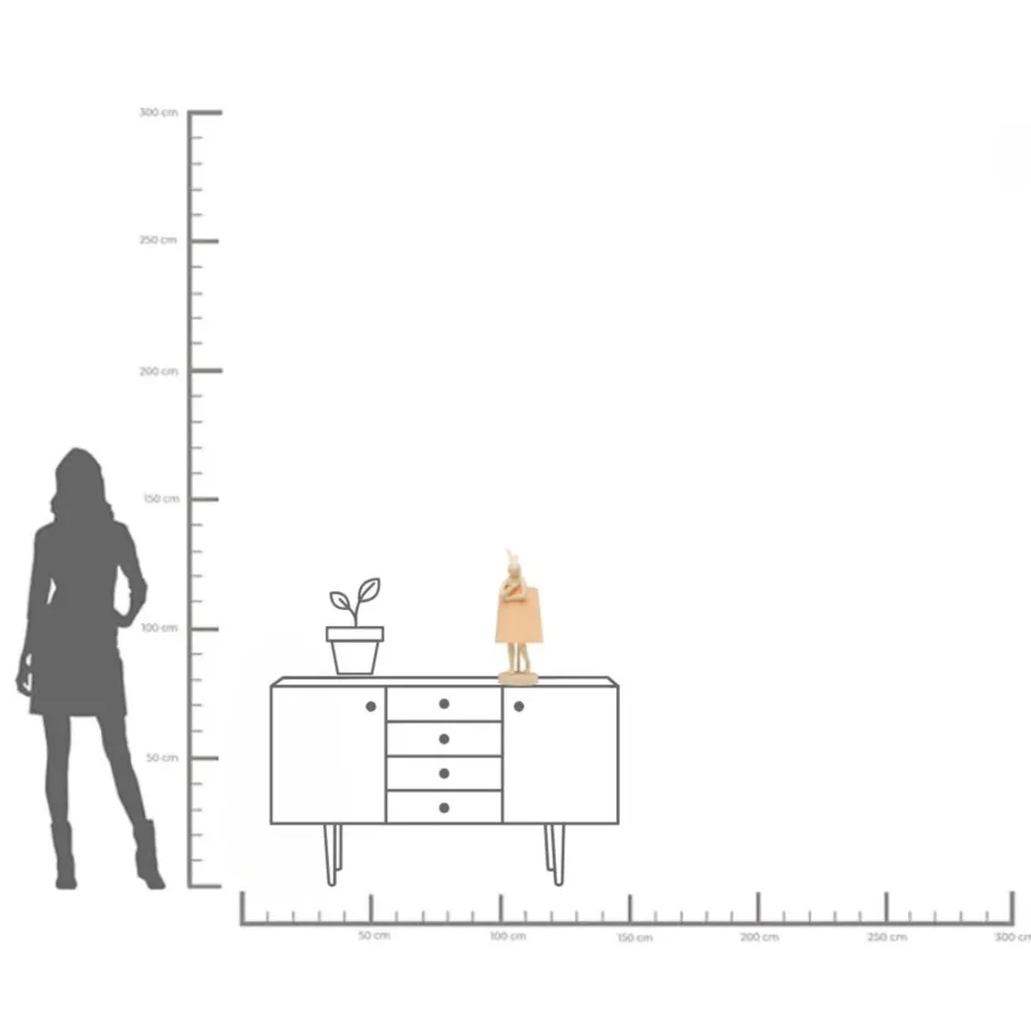 KARE Tischleuchte Animal Rabbit Peach 50cm