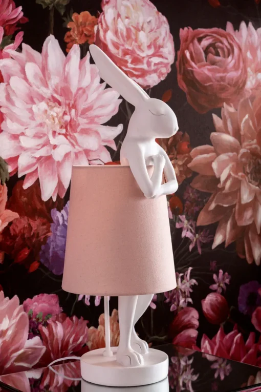 KARE Tischleuchte Animal Rabbit Weiß/Rosa 50cm
