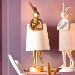 KARE Tischleuchte Animal Rabbit Gold/Weiß 50cm