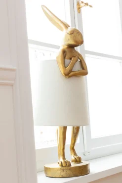 KARE Tischleuchte Animal Rabbit Gold/Weiß 50cm