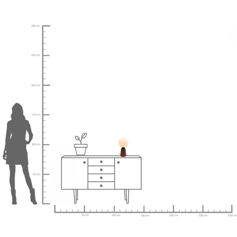 KARE Tischleuchte Bollie Rot 33cm