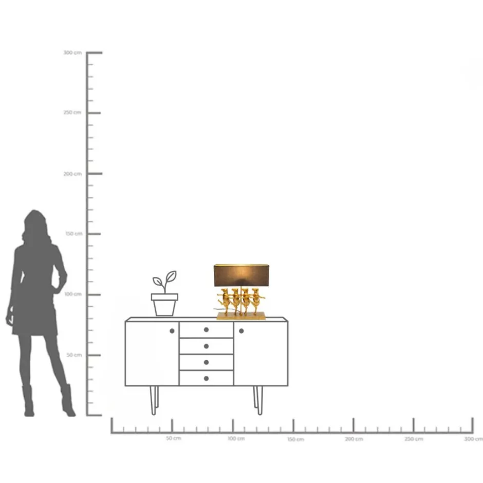 KARE Tischleuchte Dancing Cows Schwarz