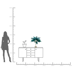 KARE Tischleuchte Feather Palm Grün 60cm