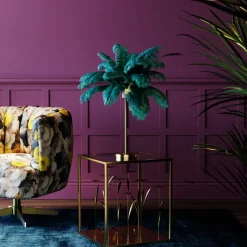 KARE Tischleuchte Feather Palm Grün 60cm