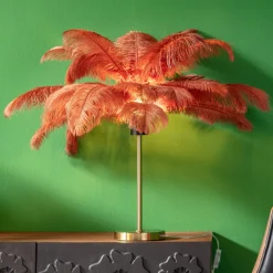 KARE Tischleuchte Feather Palm Braun 60cm