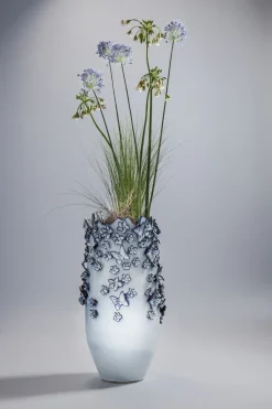 KARE Vase Butterflies Lightblue 50cm