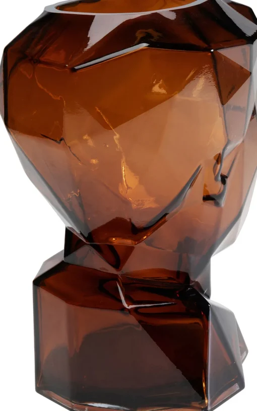 KARE Vase Prisma Face Braun 30cm
