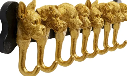 KARE Wandgarderobe Dog Family Gold 69cm