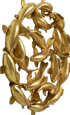 KARE Wandobjekt School of Koi Gold Ø102cm