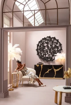 KARE Wandobjekt School of Koi Schwarz Ø160cm