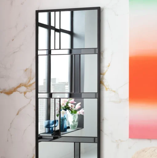 KARE Wandspiegel Brick Schwarz 71x182cm