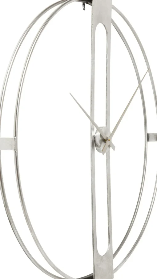 KARE Wanduhr Clip Silber Ø60cm