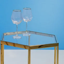 KARE Weinglas Diamond Gold Rim