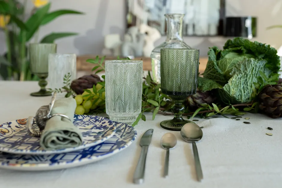 KARE Weinglas Fogli Grün