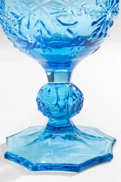 KARE Weinglas Ice Flowers Blau